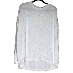 Three Dots Women’s Lightweight Knit Sweater Speckled Gray Long Sleeve Top M